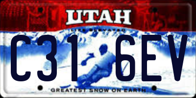 UT license plate C316EV