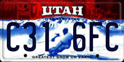 UT license plate C316FC