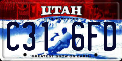 UT license plate C316FD