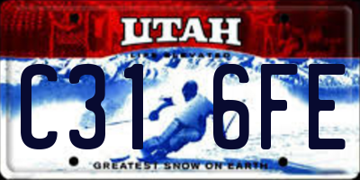 UT license plate C316FE