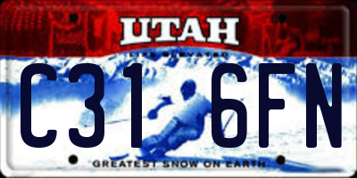 UT license plate C316FN
