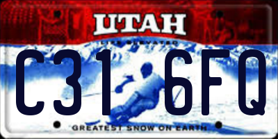 UT license plate C316FQ
