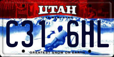 UT license plate C316HL