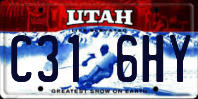 UT license plate C316HY