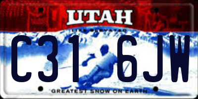 UT license plate C316JW