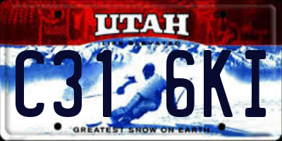 UT license plate C316KI