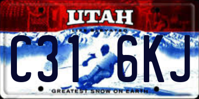 UT license plate C316KJ