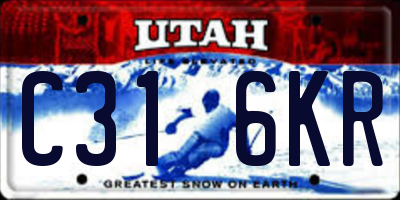 UT license plate C316KR
