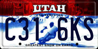 UT license plate C316KS