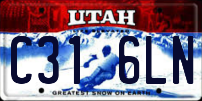 UT license plate C316LN