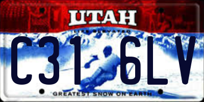 UT license plate C316LV