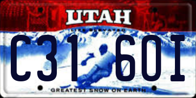 UT license plate C316OI