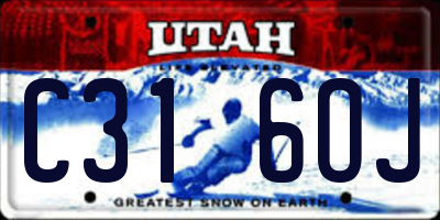 UT license plate C316OJ