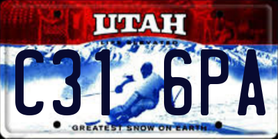 UT license plate C316PA