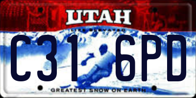 UT license plate C316PD