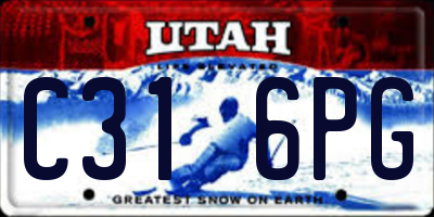 UT license plate C316PG