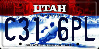 UT license plate C316PL
