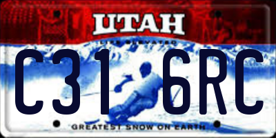UT license plate C316RC