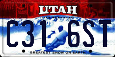 UT license plate C316ST