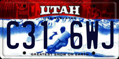 UT license plate C316WJ