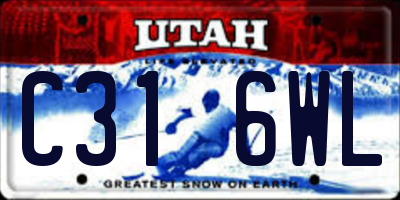 UT license plate C316WL