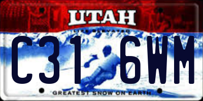 UT license plate C316WM