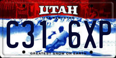 UT license plate C316XP