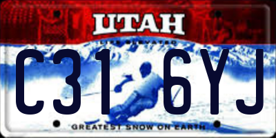 UT license plate C316YJ