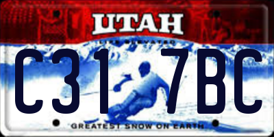 UT license plate C317BC