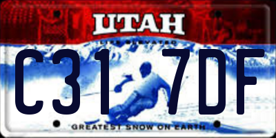 UT license plate C317DF
