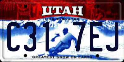 UT license plate C317EJ