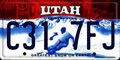 UT license plate C317FJ