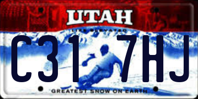 UT license plate C317HJ