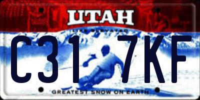 UT license plate C317KF