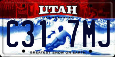 UT license plate C317MJ