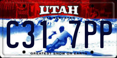 UT license plate C317PP