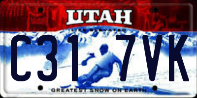 UT license plate C317VK