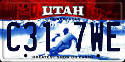 UT license plate C317WE