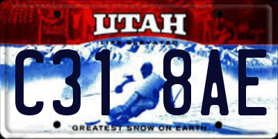 UT license plate C318AE