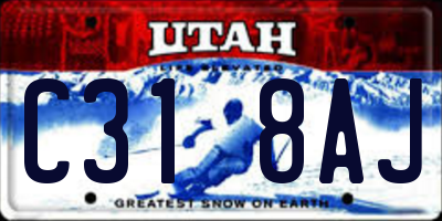 UT license plate C318AJ