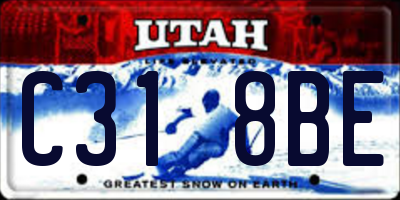 UT license plate C318BE