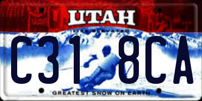 UT license plate C318CA