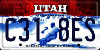 UT license plate C318ES