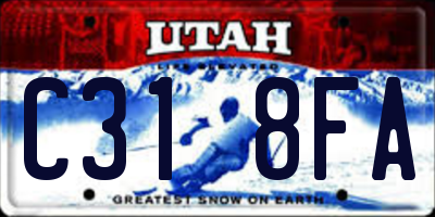 UT license plate C318FA