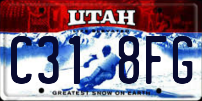 UT license plate C318FG