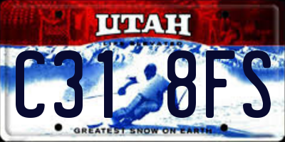 UT license plate C318FS