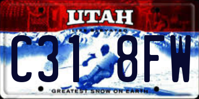 UT license plate C318FW