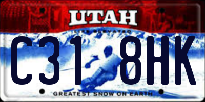 UT license plate C318HK