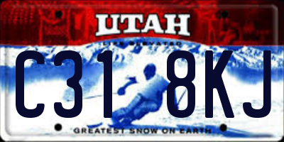 UT license plate C318KJ