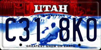 UT license plate C318KO